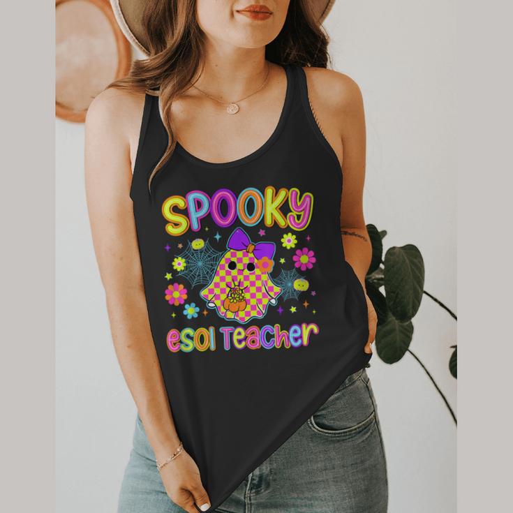 Spooky ESOL Teacher Halloween ESOL Teaching Coquette Flowy Tank, funny design Spooky ESOL Teacher Halloween ESOL Teaching Coquette Flowy Tank, funny design
