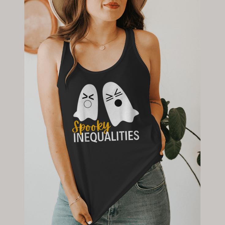 Spooky Ghost Inequalities Halloween Math Teacher Flowy Tank, funny design