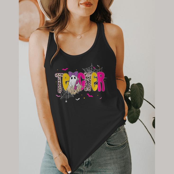 Spooky Halloween Teacher Para Counselor SPED Preppy Boo Kids Flowy Tank, funny design