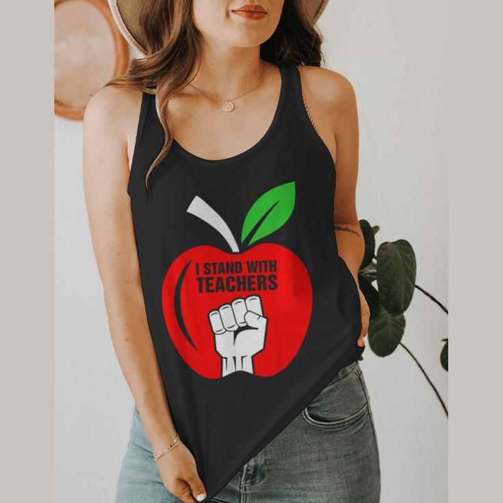 I Stand With Teachers Tshirt Flowy Tank, funny design
