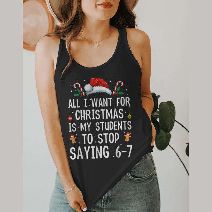 Stop Saying 6-7 Teacher 67 Christmas Meme Six Seven Flowy Tank, funny design