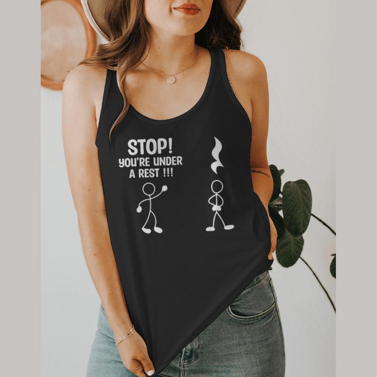 Stop You'Re Under A Rest Music Teacher Flowy Tank, funny design