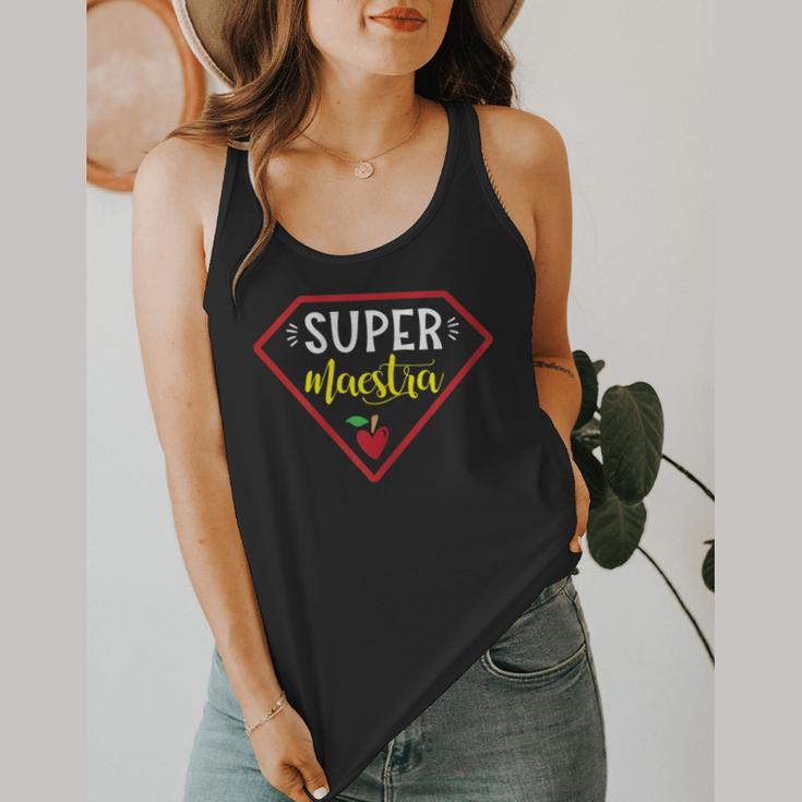 Super Heroe Maestra Espanol Spanish Super Teacher Flowy Tank, funny design