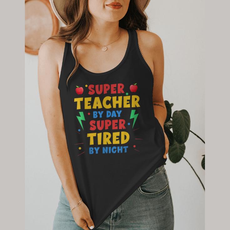 Super Teacher By Day Super Tired By Night Teacher For Men Women Flowy Tank, funny design Super Teacher By Day Super Tired By Night Teacher For Men Women Flowy Tank, funny design