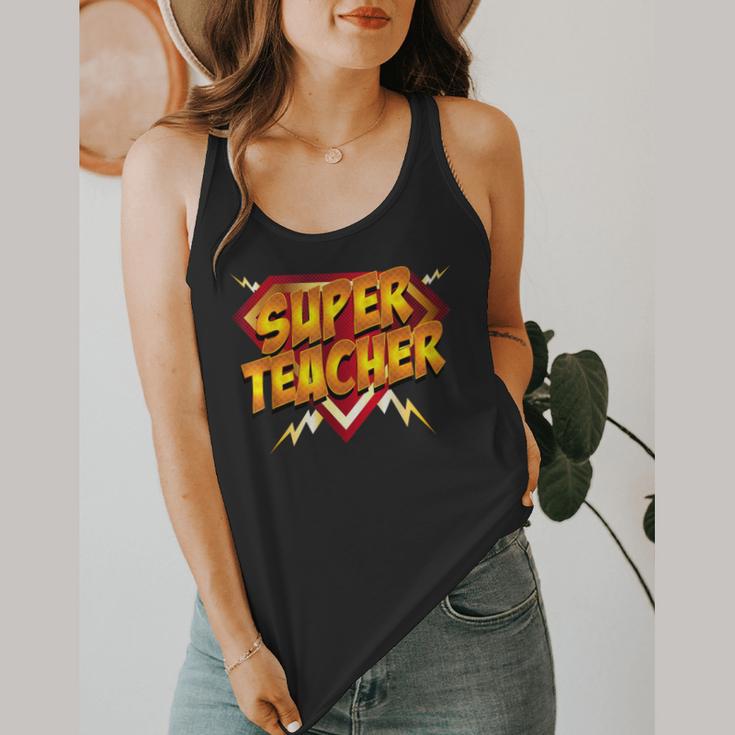 Super Teacher Superhero Back To School Teacher's Flowy Tank, funny design Super Teacher Superhero Back To School Teacher's Flowy Tank, funny design
