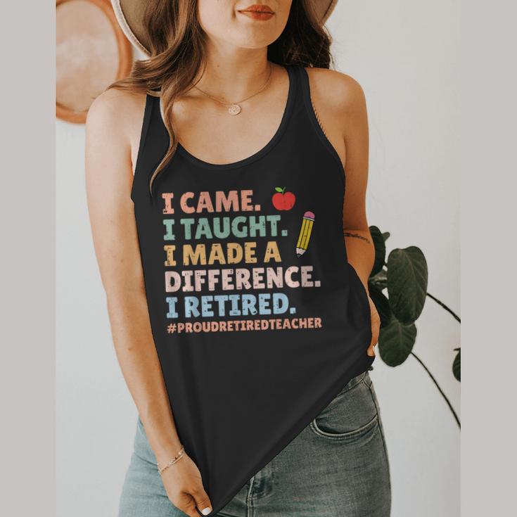 I Came I Taught I Made a Difference Proud Retired Teacher Flowy Tank, funny design