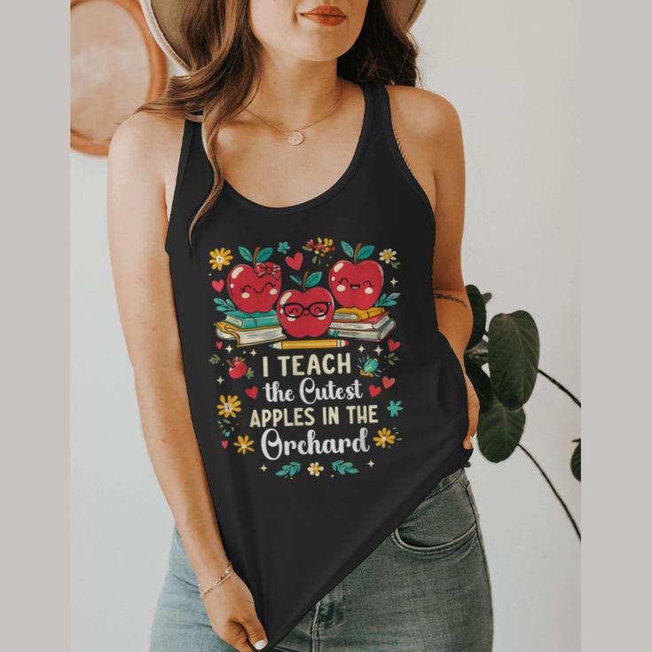 I Teach The Cutest Apples In The Orchard Cute Fall Teacher Flowy Tank, funny design