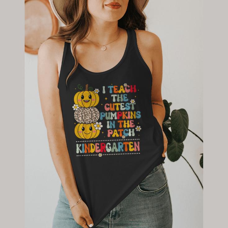 I Teach The Cutest Pumpkins Kindergarten Teacher Halloween Flowy Tank, funny design