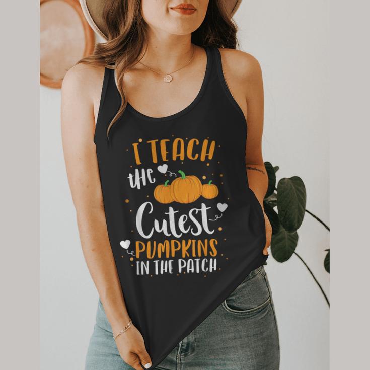 I Teach The Cutest Pumpkins In The Patch Teacher School For Men Women Kids Flowy Tank, funny design