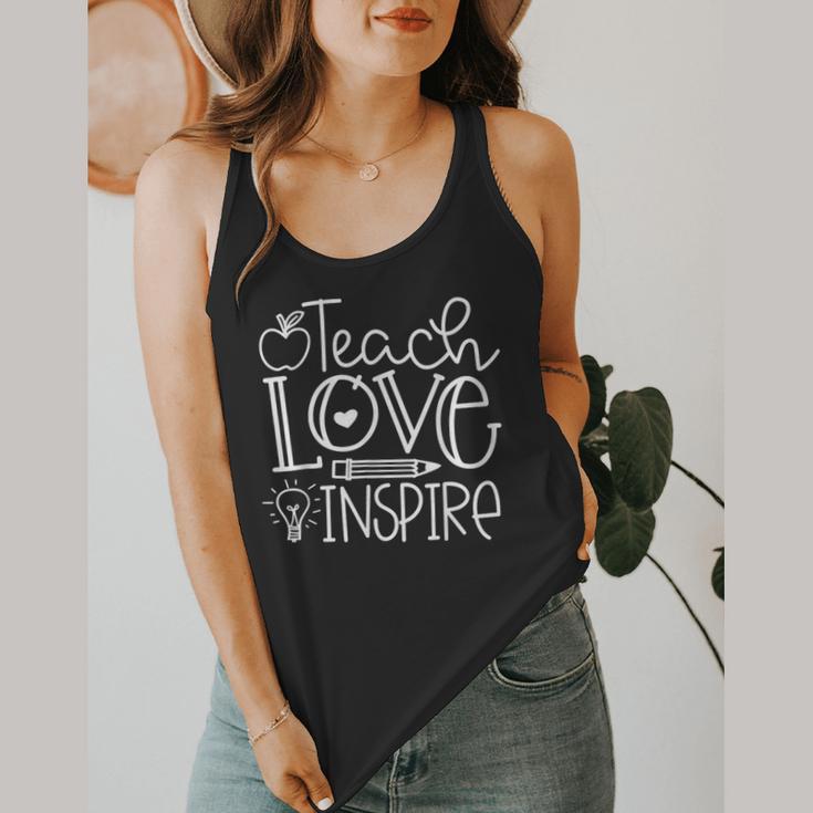 Teach Love Inspire Retro Teacher Kids Back To School Flowy Tank, funny design Teach Love Inspire Retro Teacher Kids Back To School Flowy Tank, funny design