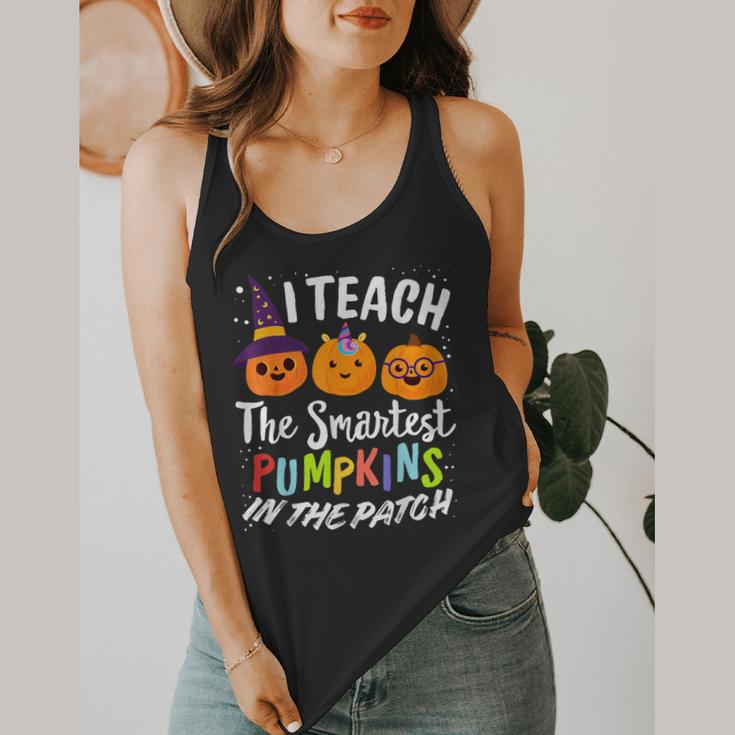 I Teach The Smartest Pumpkins The Patch Teacher Fall Season For Men Women Kids Flowy Tank, funny design