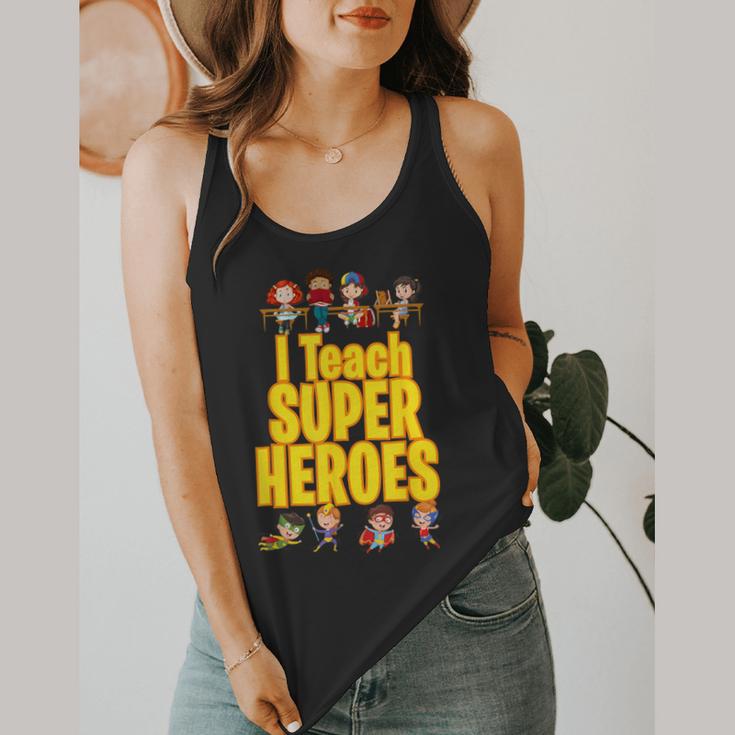 I Teach Super Heroes Comic Book Hero Teacher School Flowy Tank, funny design I Teach Super Heroes Comic Book Hero Teacher School Flowy Tank, funny design