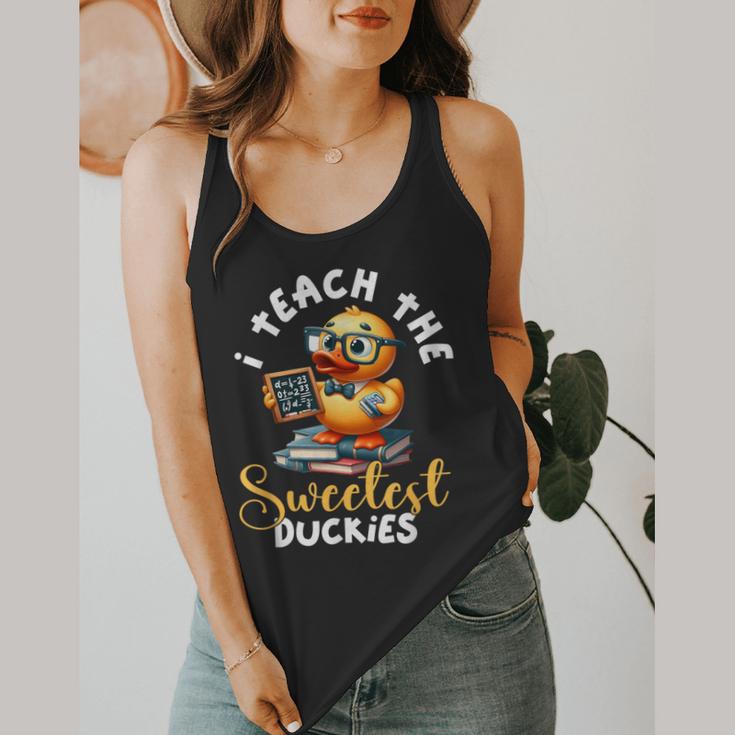 I Teach The Sweetest Duckies Teacher Rubber Duck Teaching Flowy Tank, funny design I Teach The Sweetest Duckies Teacher Rubber Duck Teaching Flowy Tank, funny design