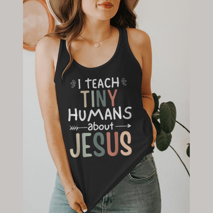I Teach Tiny Humans About Jesus Teacher Sunday School Faith Flowy Tank, funny design I Teach Tiny Humans About Jesus Teacher Sunday School Faith Flowy Tank, funny design