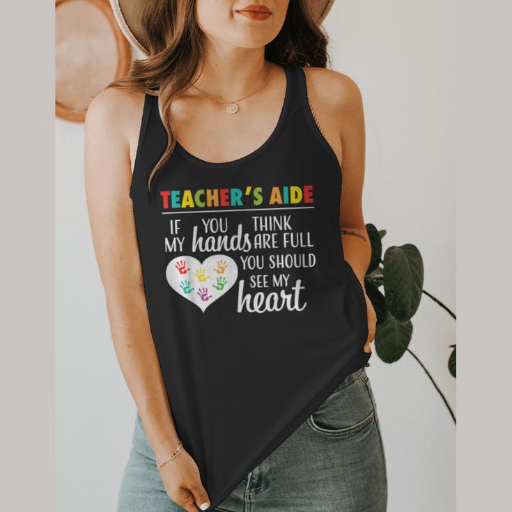 Teacher Aide Appreciation Cute Heart Tee For Women Flowy Tank, funny design