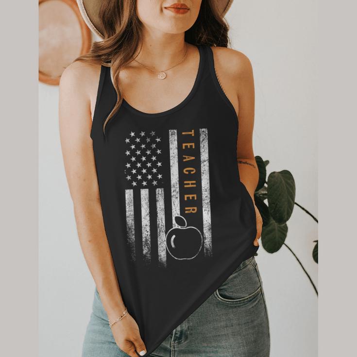 Teacher American Flag Teacher's Day Teaching Flowy Tank, funny design