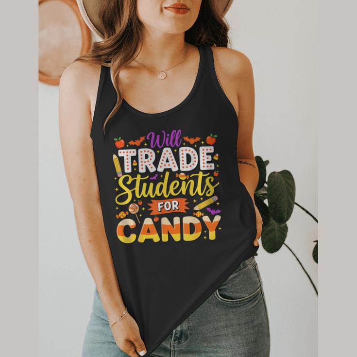 Teacher Cute Will Trade Students For Candy Halloween Costume Flowy Tank, funny design Teacher Cute Will Trade Students For Candy Halloween Costume Flowy Tank, funny design