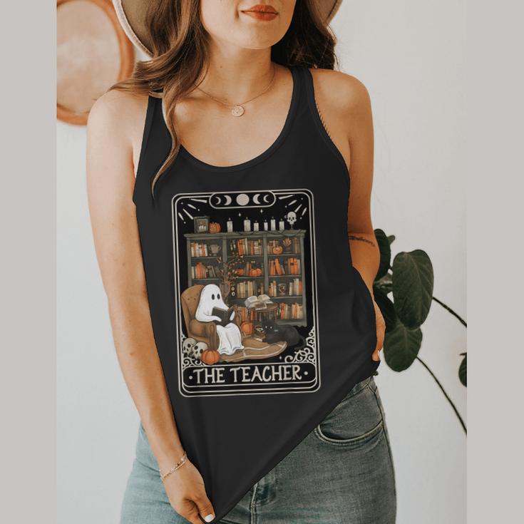 The Teacher Ghost Book Reading Books Lover Halloween Flowy Tank, funny design