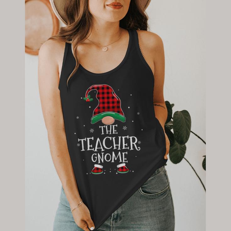 Teacher Gnome Xmas Family Matching Plaid Christmas Gnomes Flowy Tank, funny design Teacher Gnome Xmas Family Matching Plaid Christmas Gnomes Flowy Tank, funny design