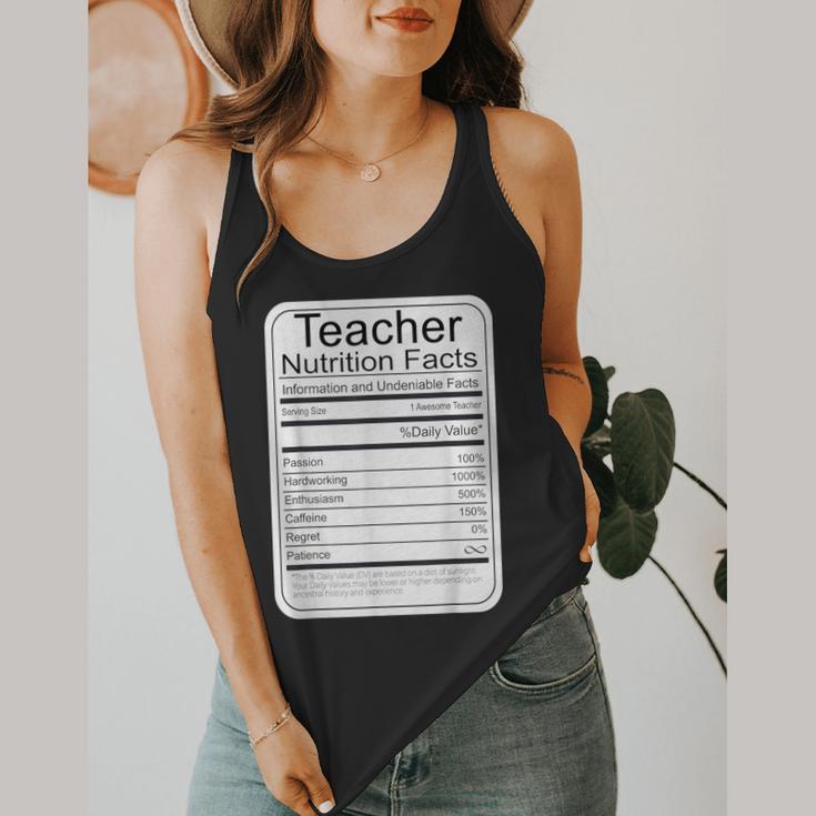 Teacher Nutrition Facts Teachers Nutritional Fact Flowy Tank, funny design