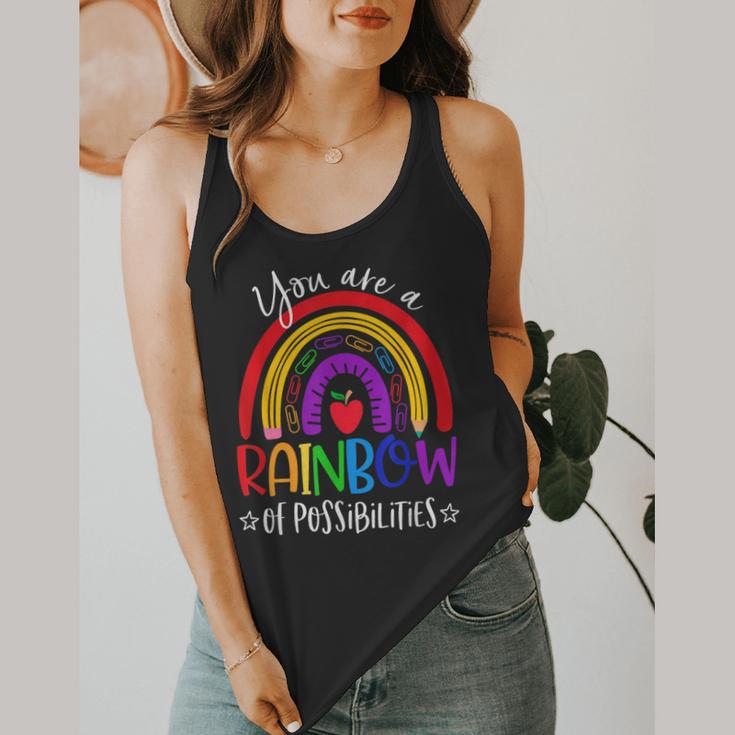 Teacher You Are a Rainbow Of Possibilities Funny Flowy Tank, funny design