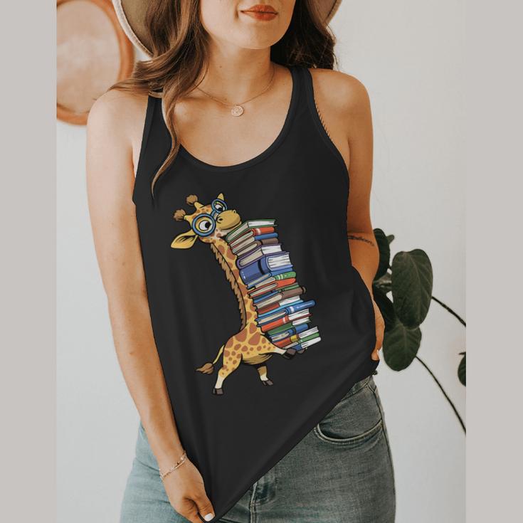 Teacher Shirt Giraffe Holding Books Bookworm Librarian Flowy Tank, funny design Teacher Shirt Giraffe Holding Books Bookworm Librarian Flowy Tank, funny design