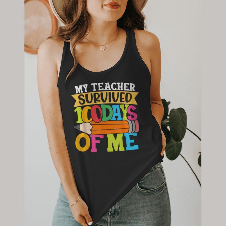 My Teacher Survived 100 Days Of Me 100th Day Of School Kids Flowy Tank, funny design My Teacher Survived 100 Days Of Me 100th Day Of School Kids Flowy Tank, funny design
