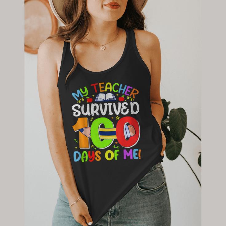 My Teacher Survived 100 Days Of Me 100 Days Of School Flowy Tank, funny design