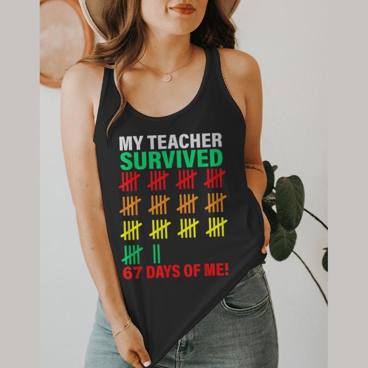 My Teacher Survived 67 Days Of Me School Kids Costume Flowy Tank, funny design My Teacher Survived 67 Days Of Me School Kids Costume Flowy Tank, funny design