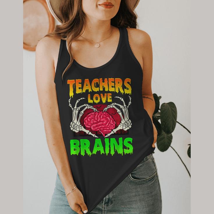 Teacher Teachers Love Brains Skeleton Hand Heart Halloween Flowy Tank, funny design Teacher Teachers Love Brains Skeleton Hand Heart Halloween Flowy Tank, funny design