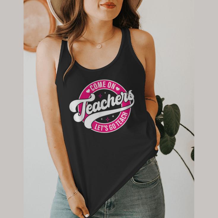 Come On Teachers Let's Go Teach Pink Back To School For Men Women Flowy Tank, funny design Come On Teachers Let's Go Teach Pink Back To School For Men Women Flowy Tank, funny design