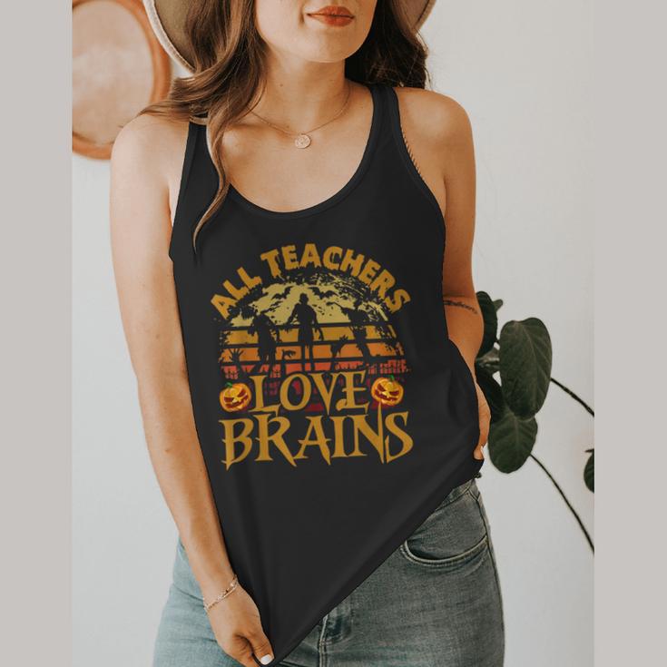 All Teachers Love Brains School Halloween Costume Flowy Tank, funny design All Teachers Love Brains School Halloween Costume Flowy Tank, funny design