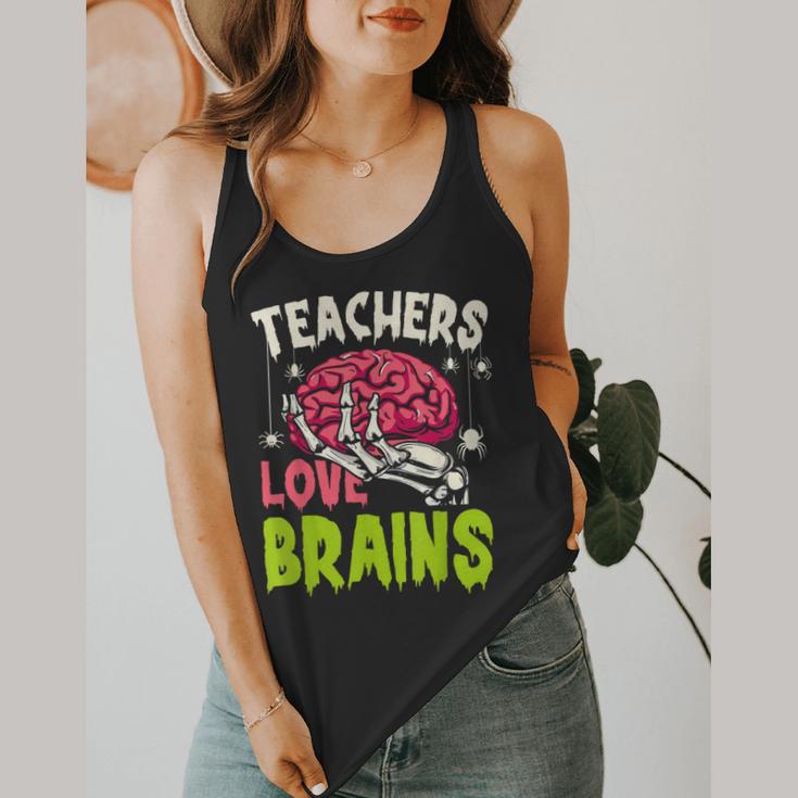 Teachers Love Brains Skeleton Halloween Teacher Funny Flowy Tank, funny design Teachers Love Brains Skeleton Halloween Teacher Funny Flowy Tank, funny design