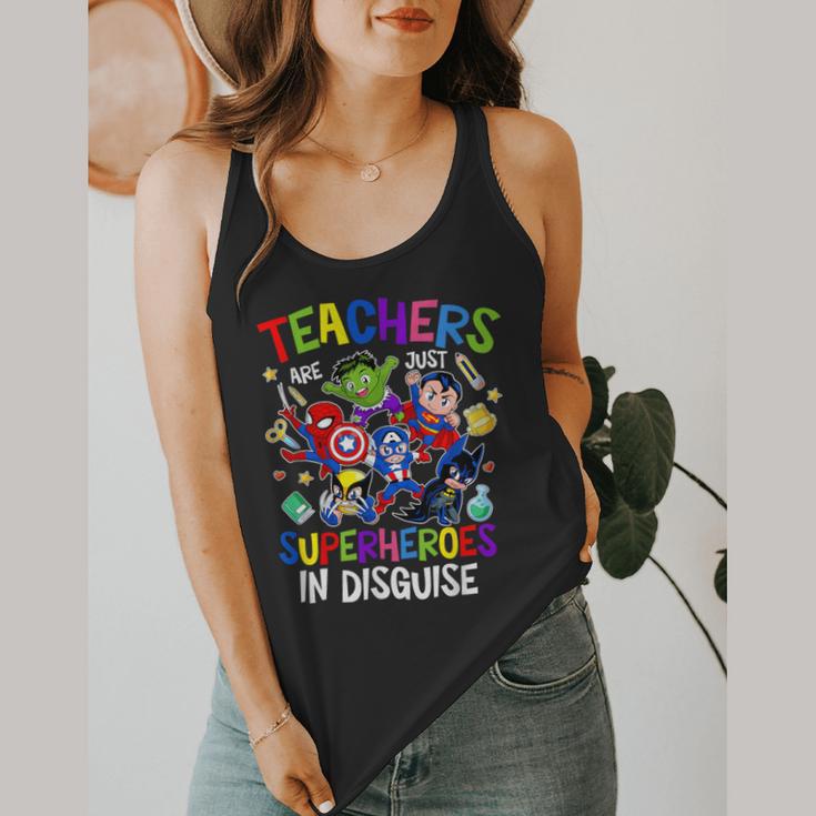 Teachers Are Superheroes Back To School Flowy Tank, funny design