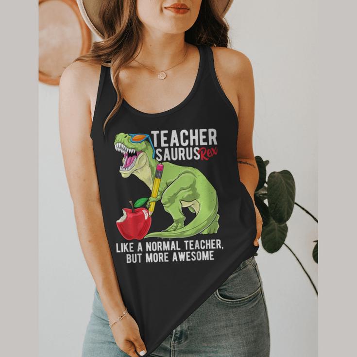 Teachersaurus Rex Dinosaur Like A Normal Teacher Saurus Flowy Tank, funny design Teachersaurus Rex Dinosaur Like A Normal Teacher Saurus Flowy Tank, funny design