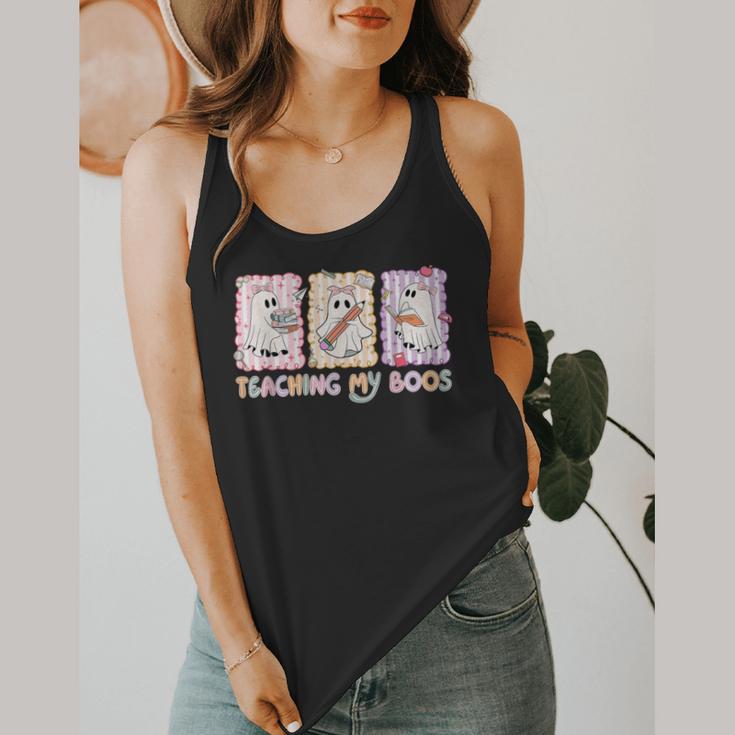 Teaching Is My Boos Teacher Ghost Halloween Women Girls Flowy Tank, funny design Teaching Is My Boos Teacher Ghost Halloween Women Girls Flowy Tank, funny design
