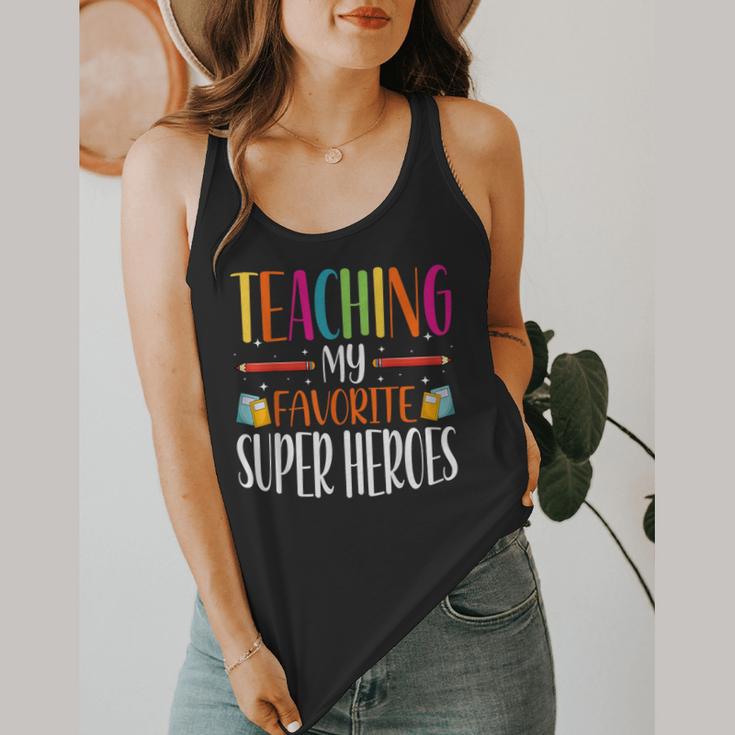 Teaching My Favorite Superheros Men Women SPED Teacher Flowy Tank, funny design