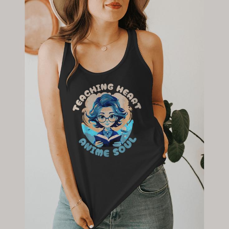 Teaching Heart Anime Soul Teacher Otaku Manga Flowy Tank, funny design Teaching Heart Anime Soul Teacher Otaku Manga Flowy Tank, funny design