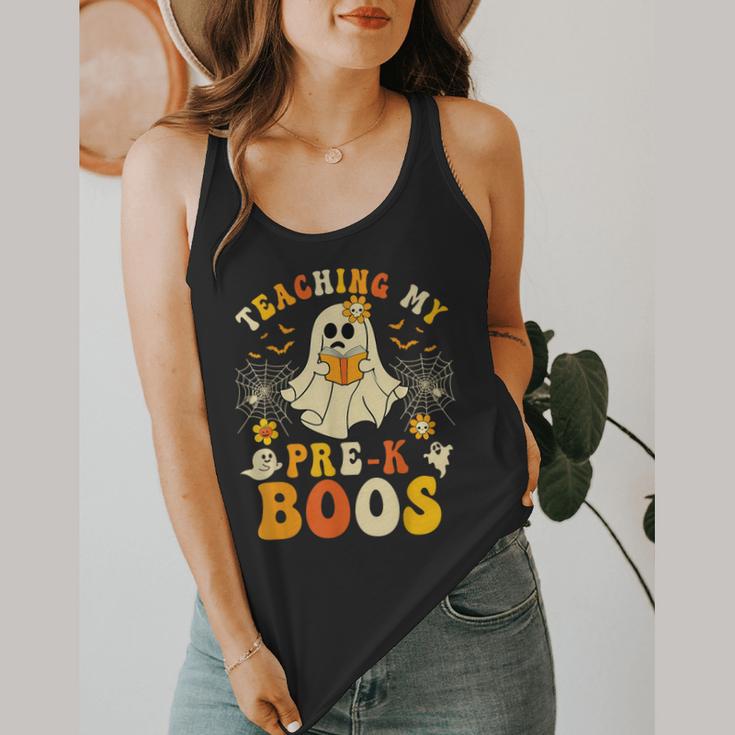 Teaching My Pre-K Boos Crew Teachers Halloween Ghost Flowy Tank, funny design Teaching My Pre-K Boos Crew Teachers Halloween Ghost Flowy Tank, funny design