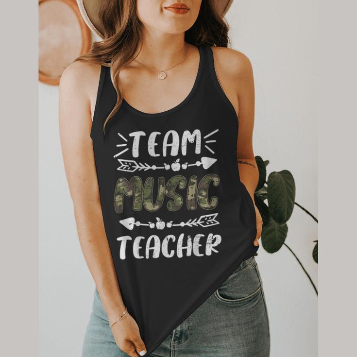 Team Music Teacher Camo Teacher Student Back To School Flowy Tank, funny design Team Music Teacher Camo Teacher Student Back To School Flowy Tank, funny design