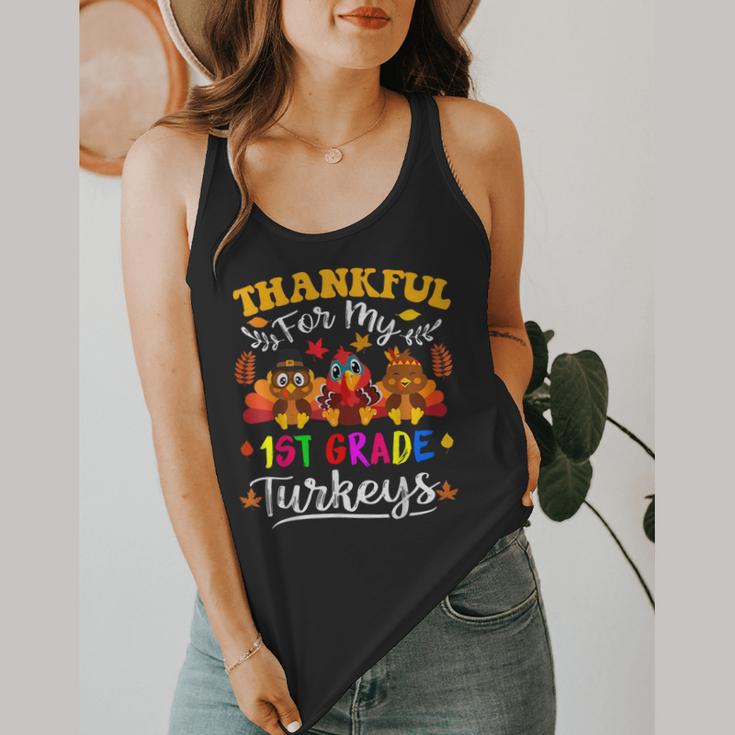 Thankful For My 1st Grade Turkeys Thanksgiving Teacher Fall Flowy Tank, funny design Thankful For My 1st Grade Turkeys Thanksgiving Teacher Fall Flowy Tank, funny design
