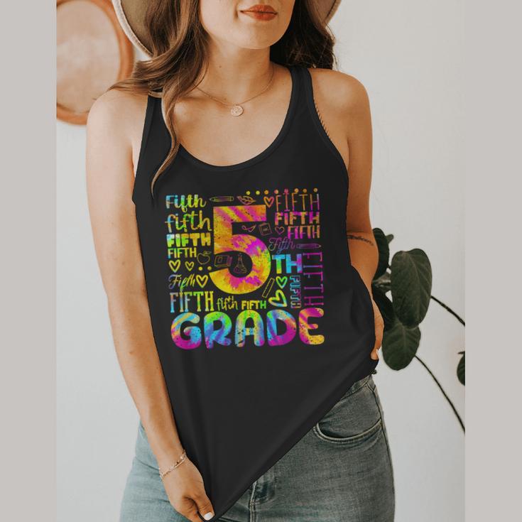 Tie Dye 5th Grade Typography Team Fifth Grade Teacher For Men Women Girls Kids Flowy Tank, funny design
