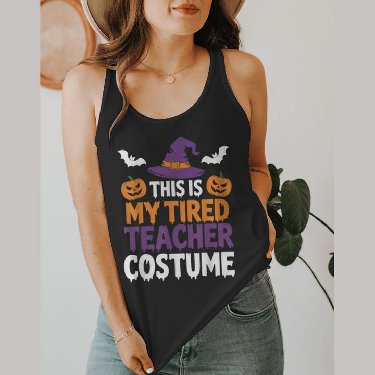 Tired Teacher Costume For Humor Halloween Flowy Tank, funny design