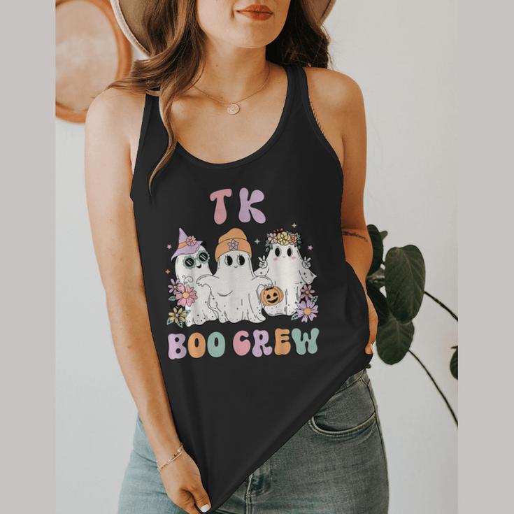 TK Boo Crew Retro Groovy Halloween Floral Ghost TK Teacher Flowy Tank, funny design