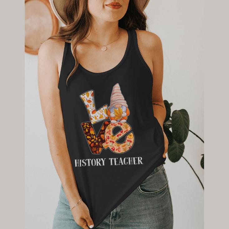 History Teacher Love Autumn Fall Gnome For Teachers For Men Women Flowy Tank, funny design