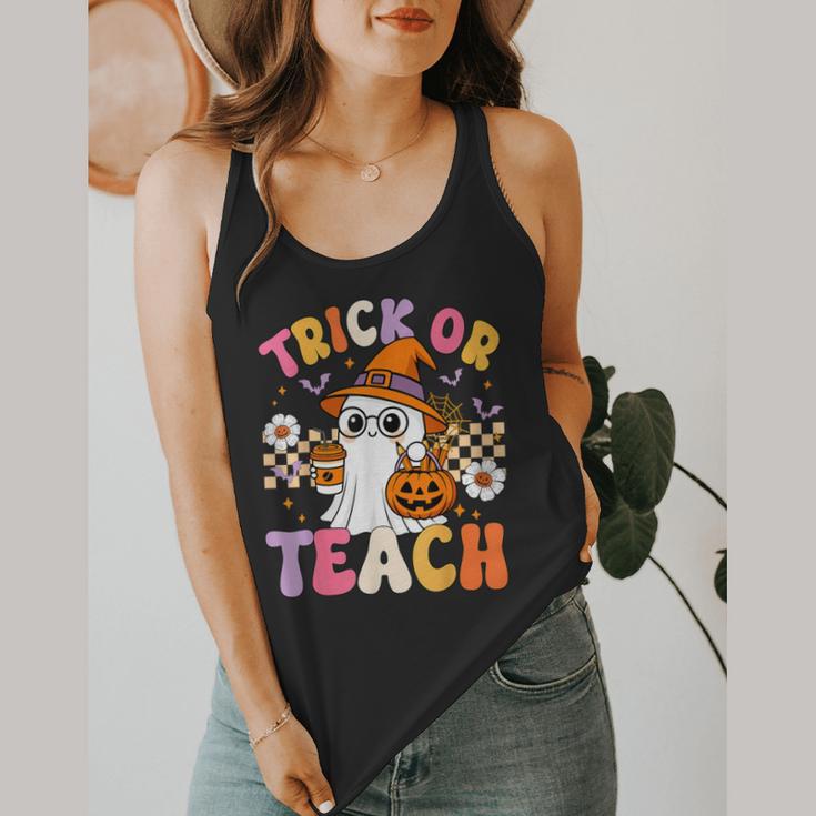 Trick Or Teach Cute Ghost Coffee Pumpkins Halloween Teacher Flowy Tank, funny design Trick Or Teach Cute Ghost Coffee Pumpkins Halloween Teacher Flowy Tank, funny design