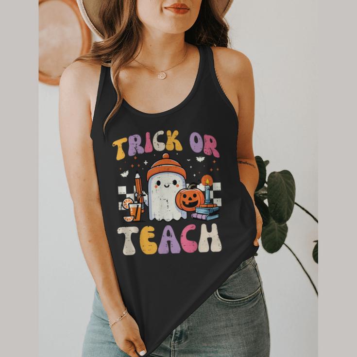 Trick Or Teach Ghost Teacher School Halloween Men Women Flowy Tank, funny design