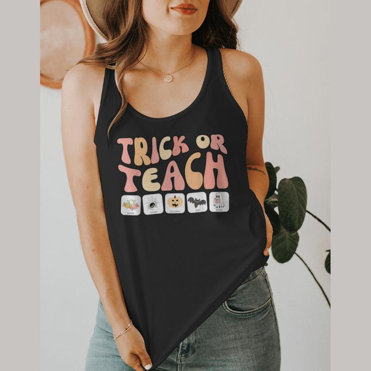 Trick Or Teach With Symbols Special Education Teacher Spooky Flowy Tank, funny design