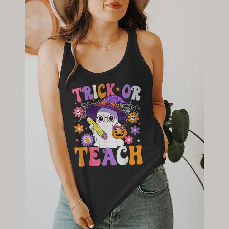 Trick Or Teach Teacher Ghost Teaching Fun Halloween Teacher Flowy Tank, funny design