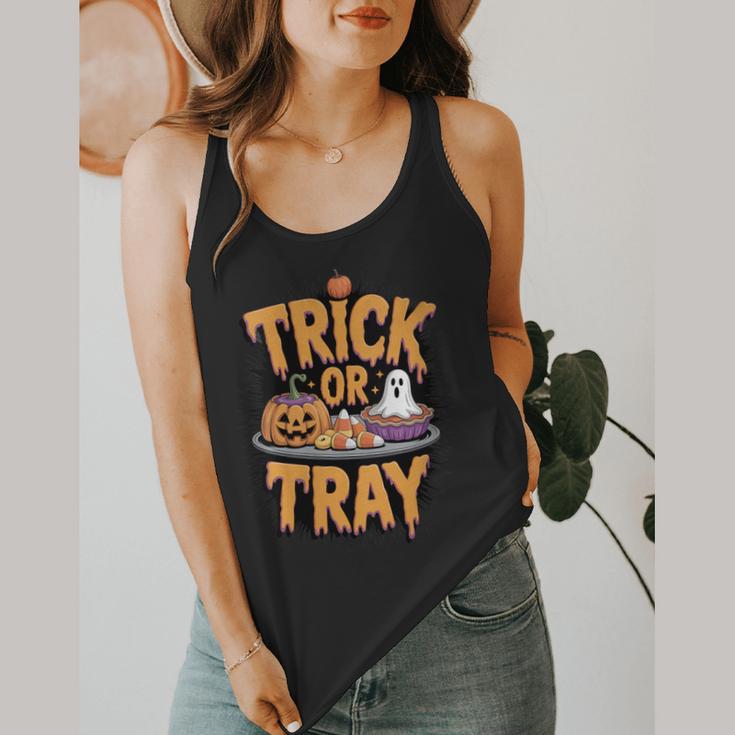 Trick Or Tray Halloween Cafeteria Teacher School Flowy Tank, funny design